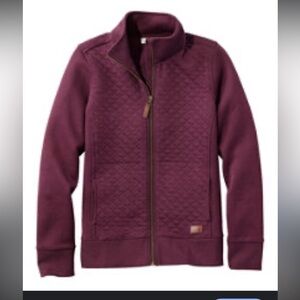 L.L. Bean feather fleece Quilted Zip Sweater